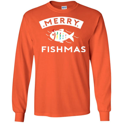 Merry Christmas Fisherman T-shirt Merry Fishmas Orange