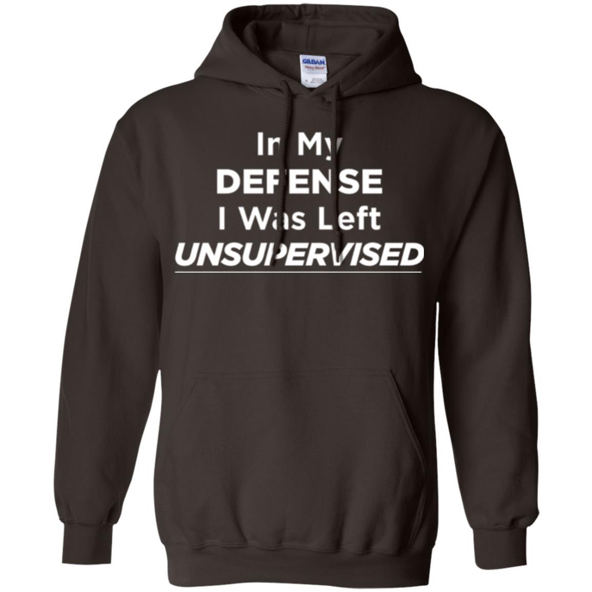 Adult T-shirt In My Defense I Was Left Unsupervised Dark Chocolate