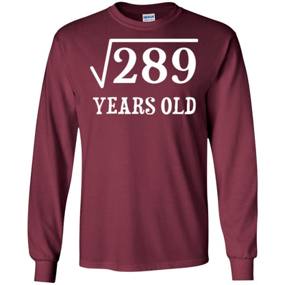 Brithday T-shirt Square Root Of 289 Maroon