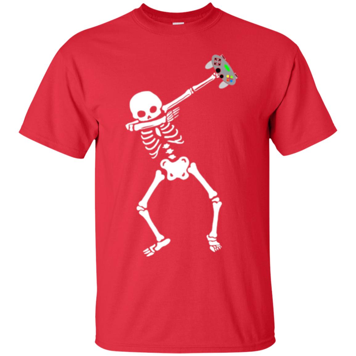 Gamer T-shirt Dabbing Skeleton Red
