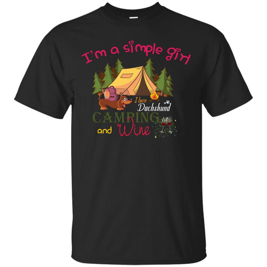 I’m A Simple Girl I Love Dachshund Camping And Wine Shirt Black