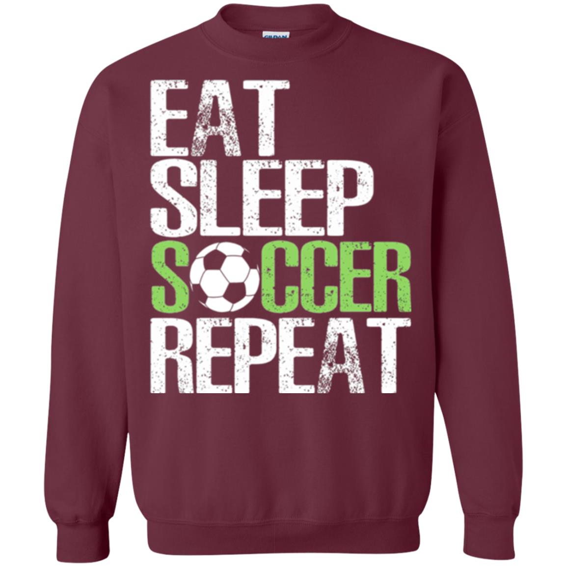 Soccer T-shirt Eat Sleep Soccer Repeat Maroon