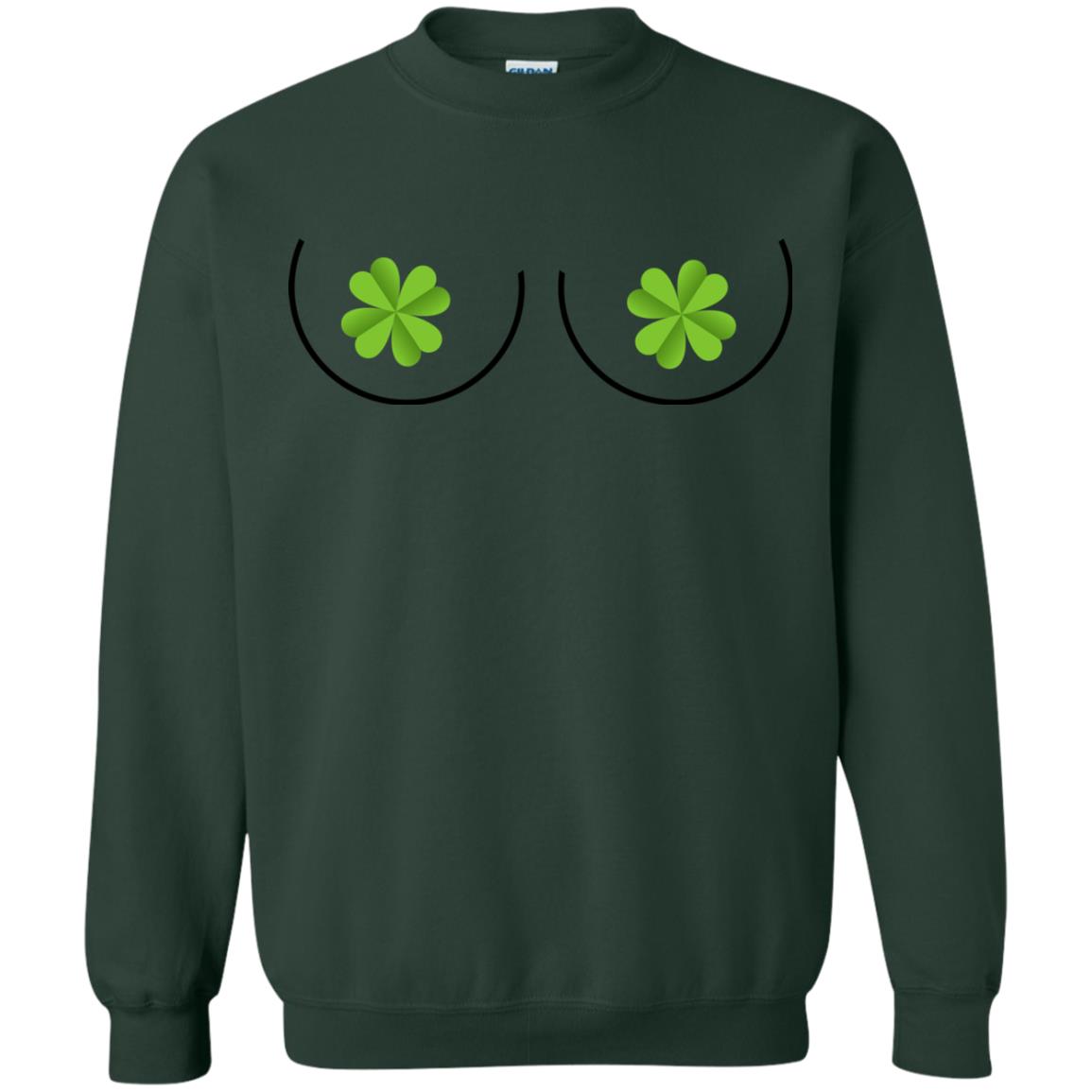 Shamrocks Breast Saint Patrick_s Day T-shirt Forest Green