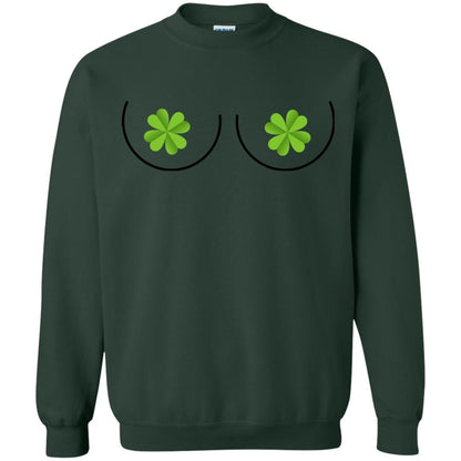Shamrocks Breast Saint Patrick_s Day T-shirt Forest Green