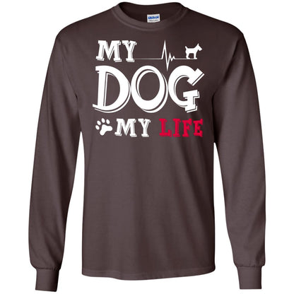 Dog Lovers T-shirt My Dog My Life Dark Chocolate