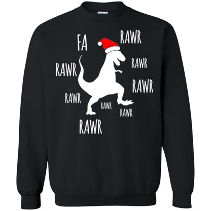 Christmas T-shirt Fa Rawr Rawr Funny T-rex Dinosaur Black