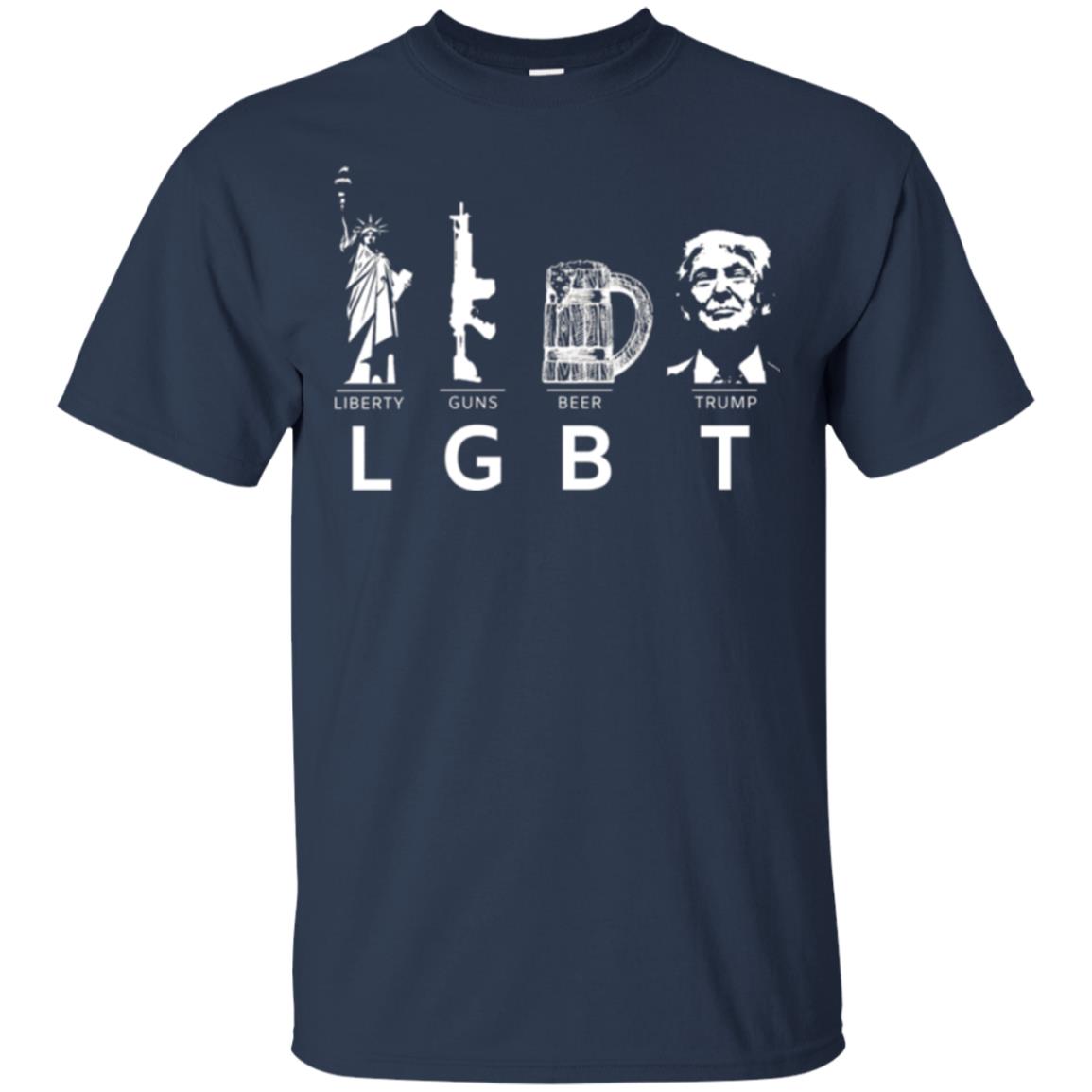 Lgbt T-shirt Liberty Guns Beer Trump Navy