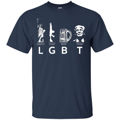 Lgbt T-shirt Liberty Guns Beer Trump Navy