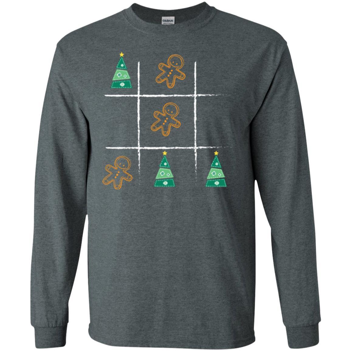 Christmas T-shirt Tic Tac Toe Board Game Dark Heather