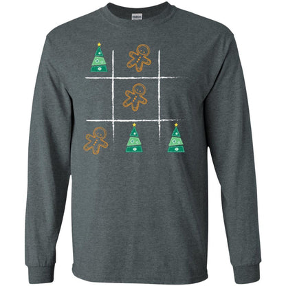 Christmas T-shirt Tic Tac Toe Board Game Dark Heather