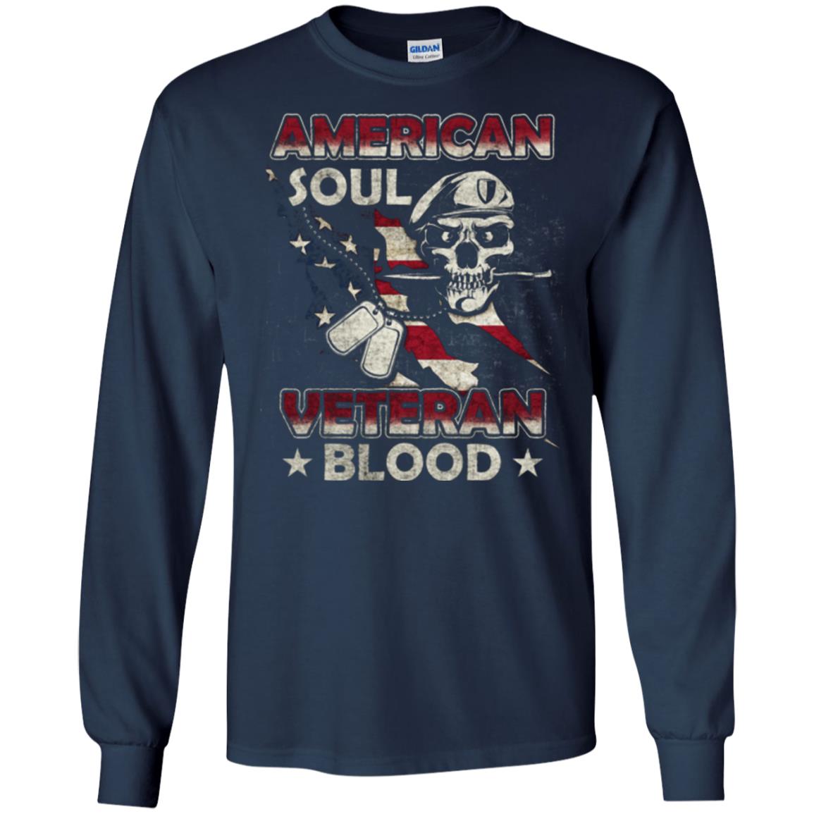 American Soul Veteran Blood Shirt Navy