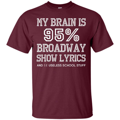 My Brain Is 95_ Broadway Show Lyrics Acting Lover T-shirt Maroon