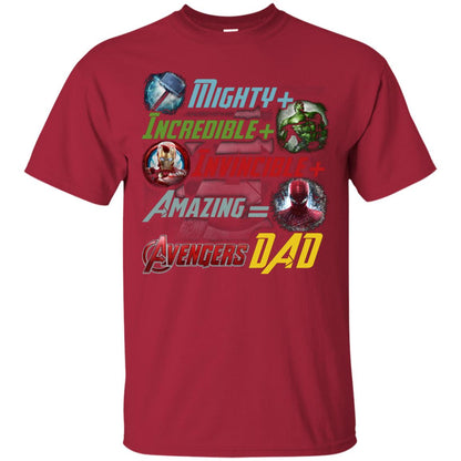 Mighty Incredible Invincible Amazing Dad Movie Fan T-shirt Cardinal