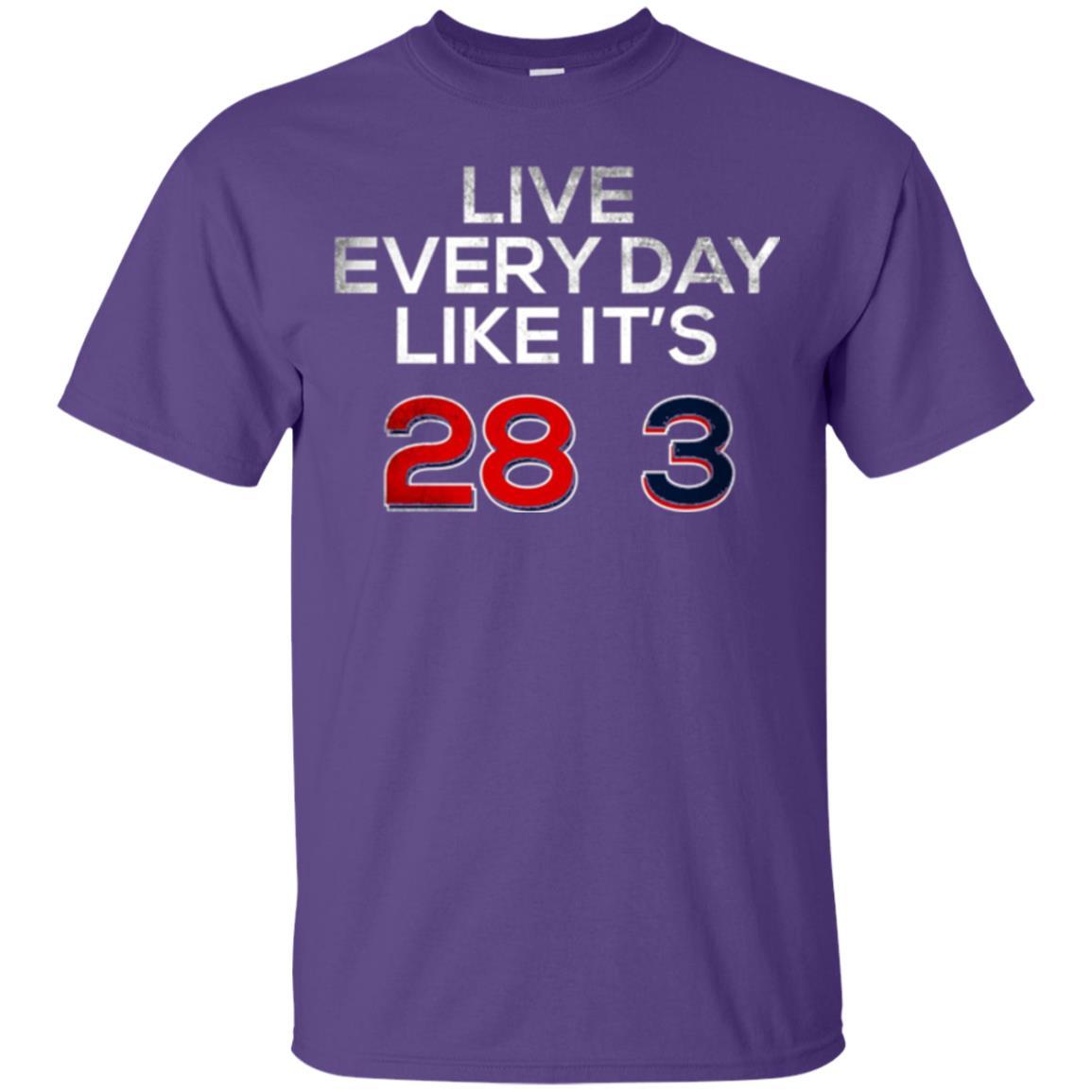 Patriotic Americans T-shirt Live Every Day Like It_s 28-3 Purple