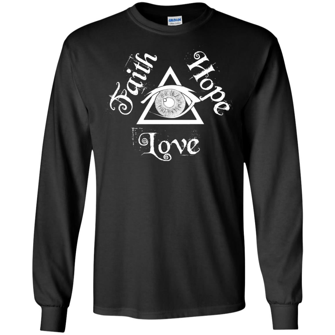 Faith Hope Love Eye Of Providence Esoteric Shirt Black