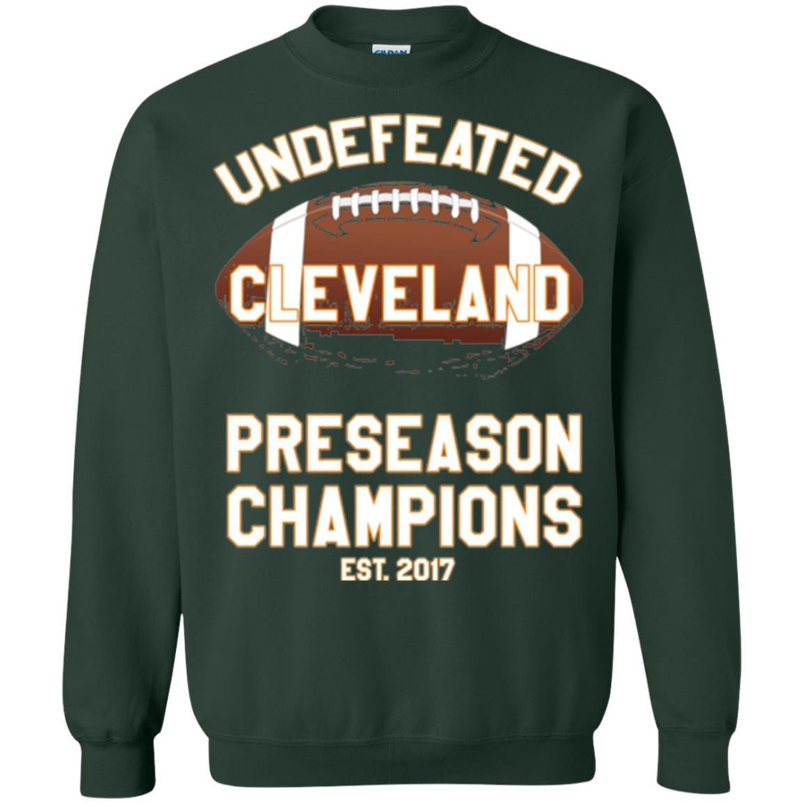 Football T-shirt Cleveland Football Undefeated Preseason Champion Forest Green