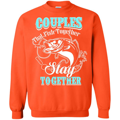 Couples That Fish Together Stay Together Fisherman T-shirt Orange