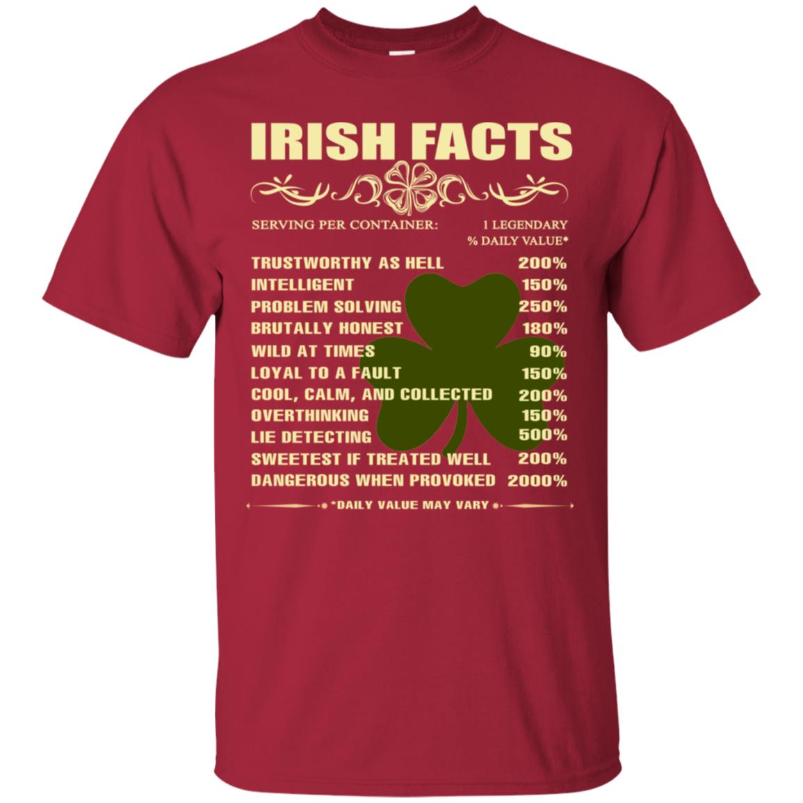 Irish Facts Intelligent Problem Solving Shirt Cardinal
