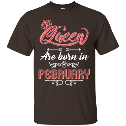 Brithday T-Shirt Queen Are Born In February Dark Chocolate