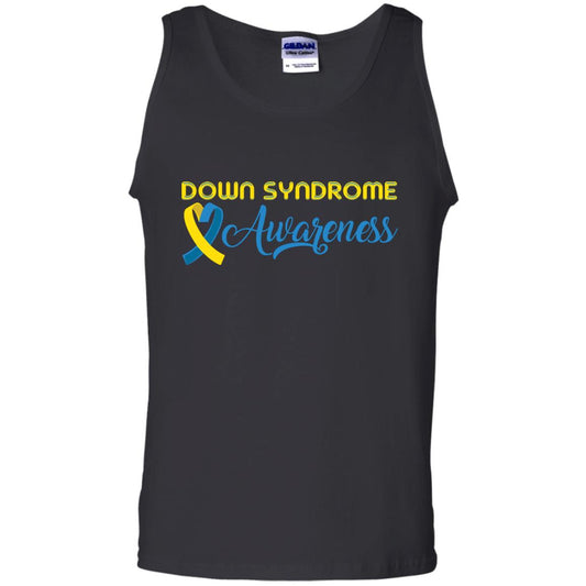 Yellow And Blue Ribbons Down Syndrome Awareness T-shirt Black