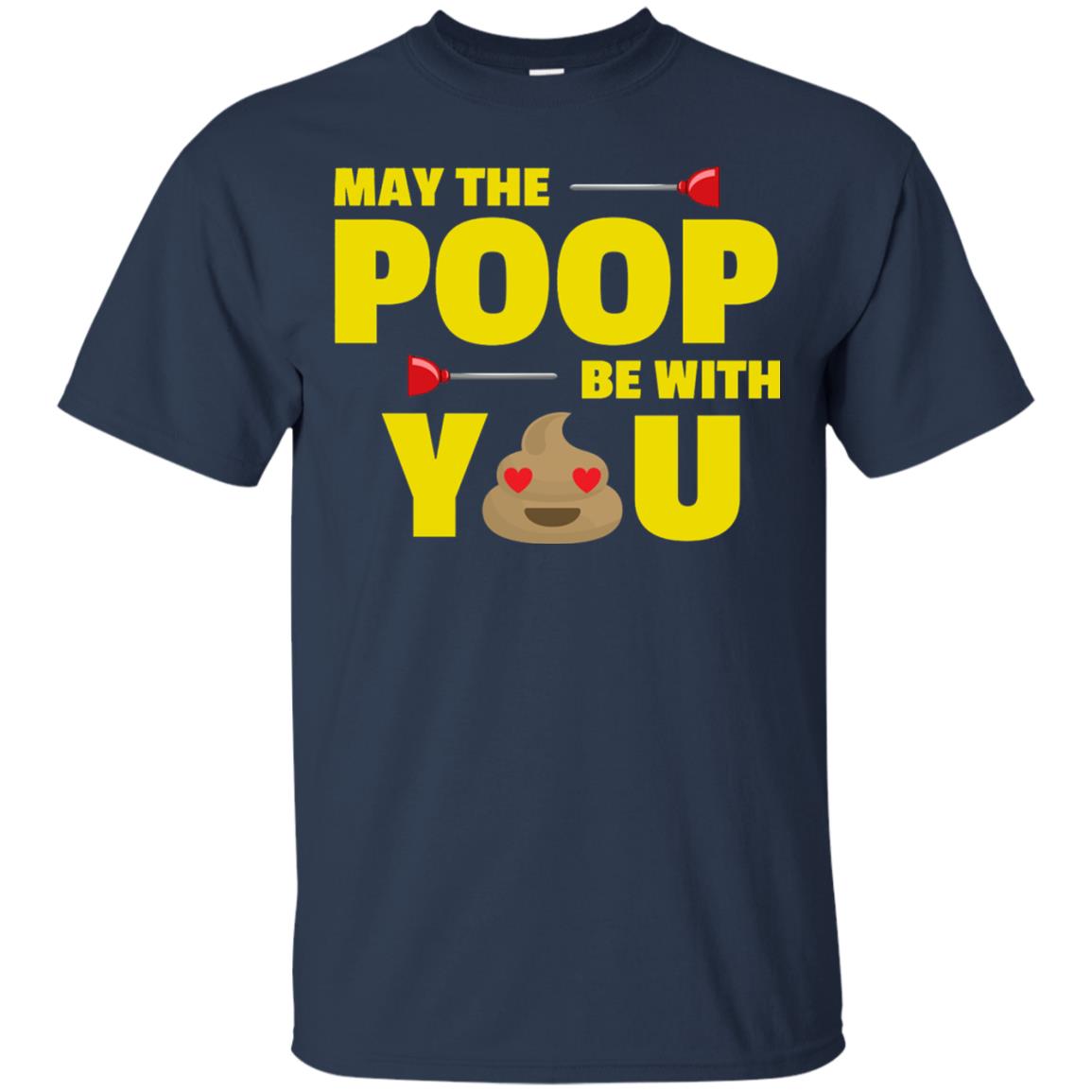 May The Poop Be With You Funny Emoji T-shirt Navy
