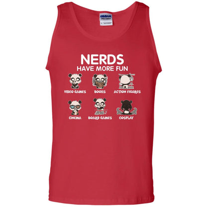 Nerds Have More Fun Video Games Books Action Figures Shirts Red