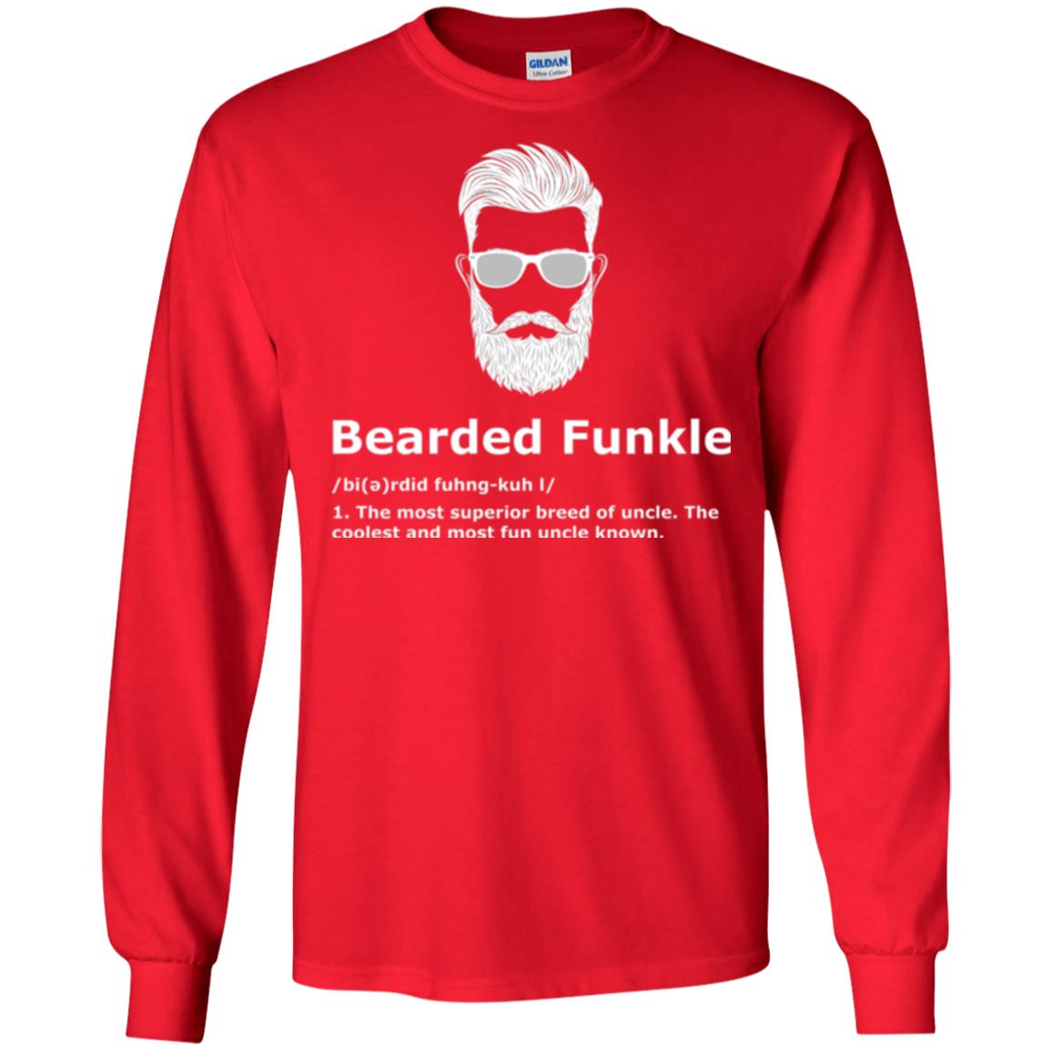 Funny Uncle T-shirt Bearded Funkle Red