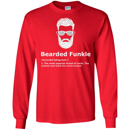 Funny Uncle T-shirt Bearded Funkle Red