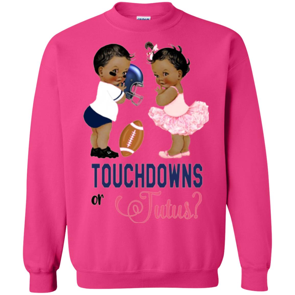 Ethnic Touchdowns Or Tutus Gender Reveal Party Football Lover T-shirt Heliconia