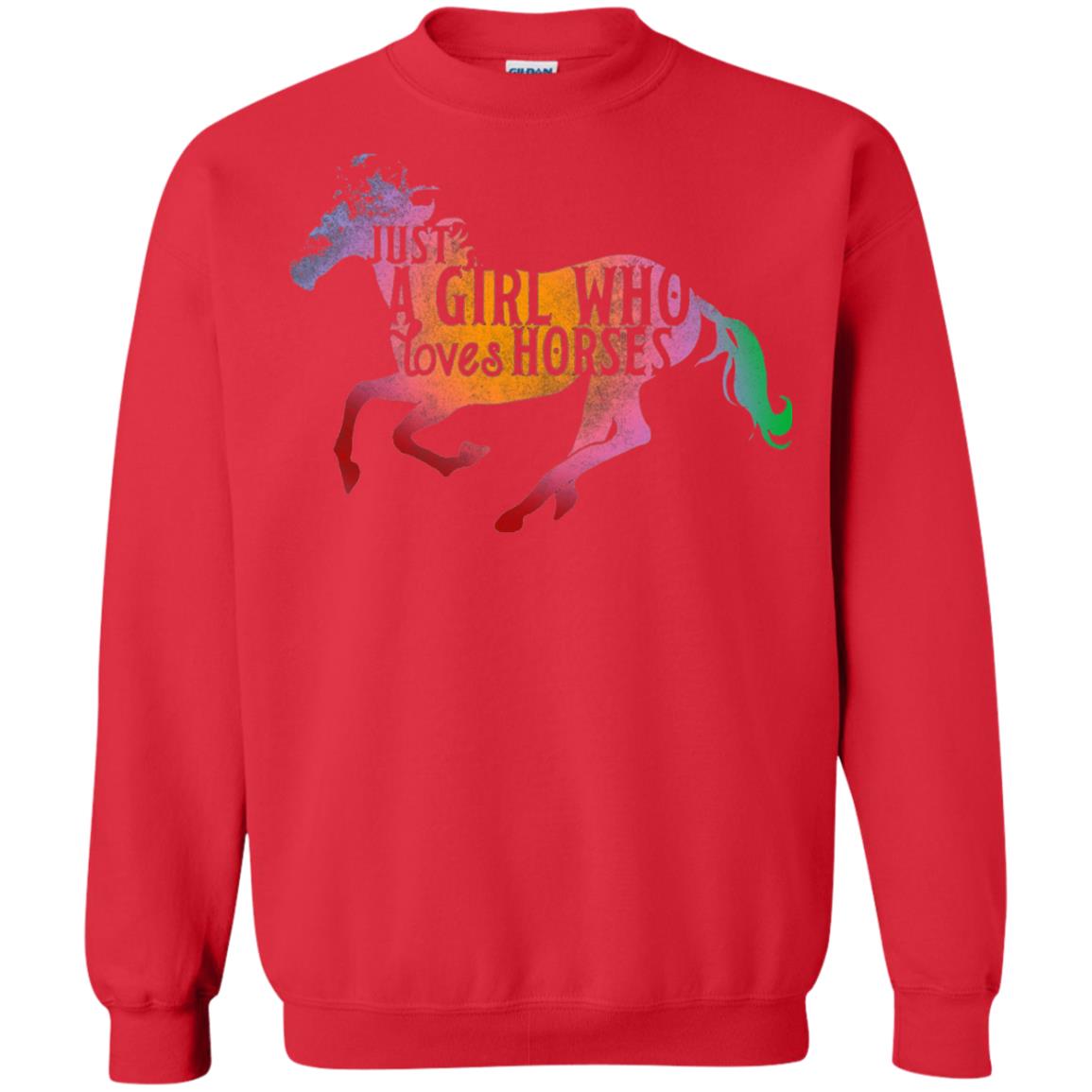 Just A Girl Who Loves Horses Equestrian T-shirt Red