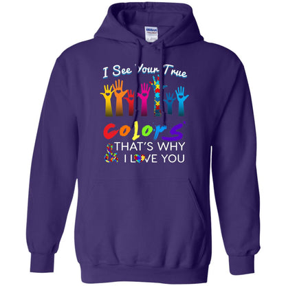 I See Your True Colors Hands Autism Awareness Shirt Purple