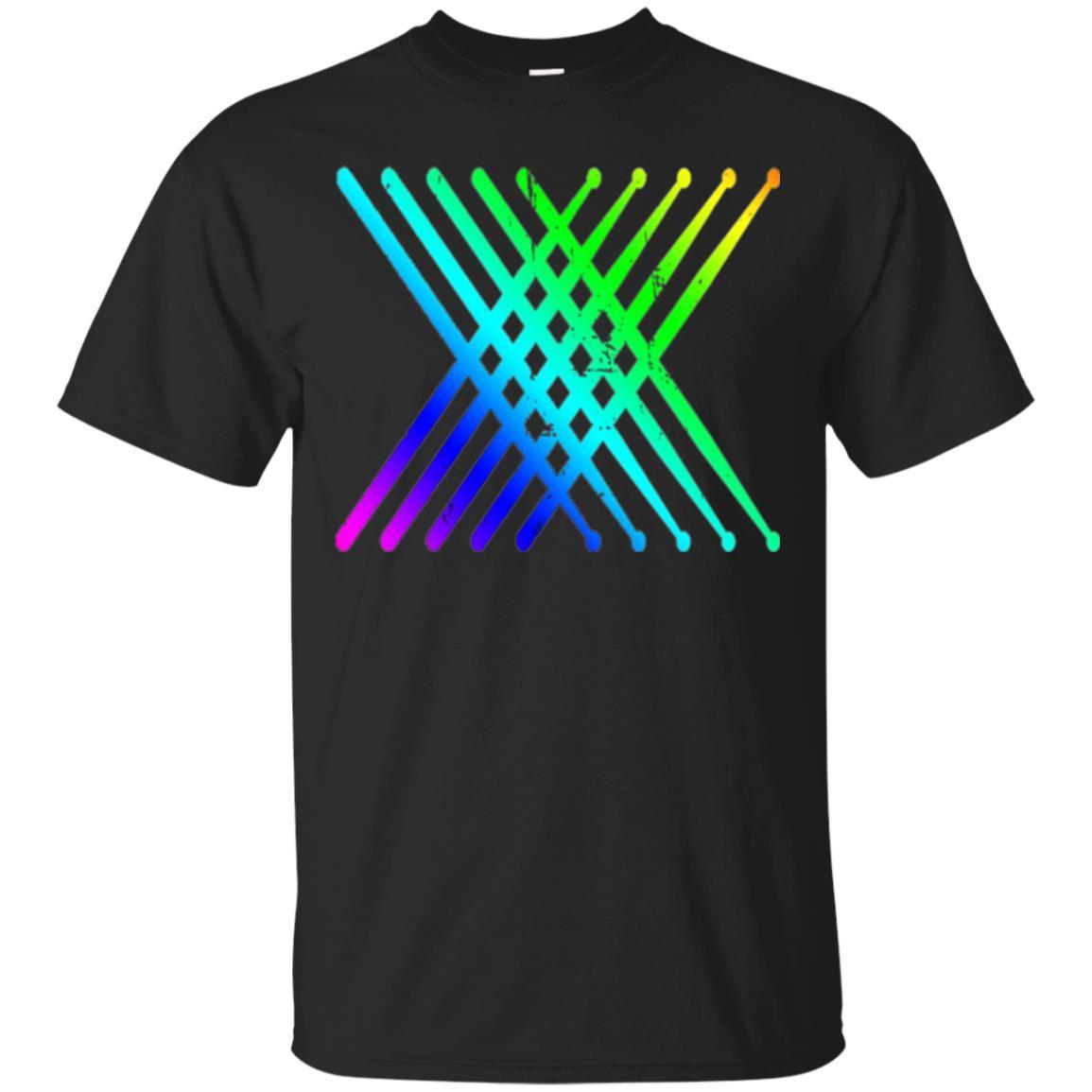 Drummer T-shirt Retro Vintage Drumsticks T-shirt Black