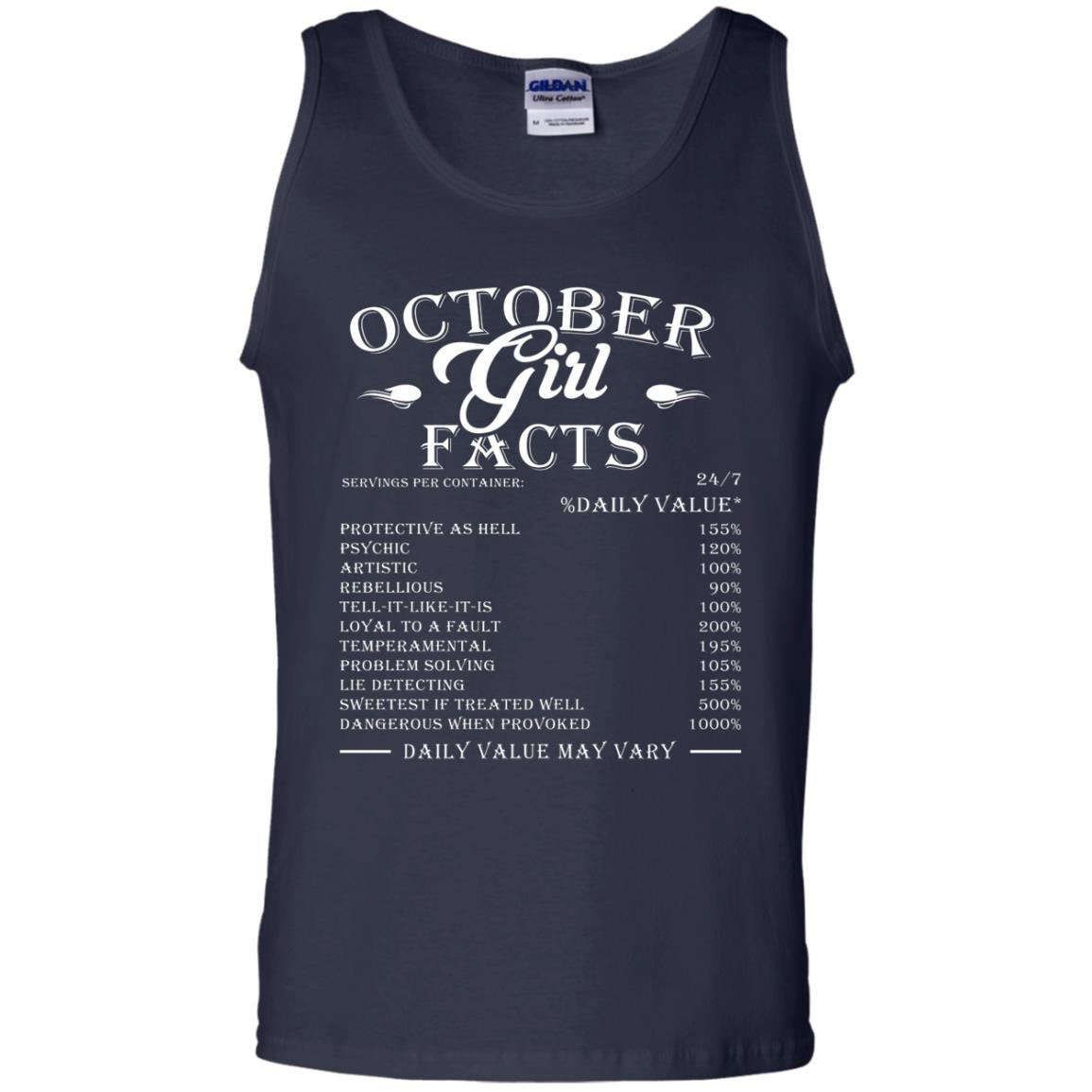 October Girl Facts Facts T-shirt Navy