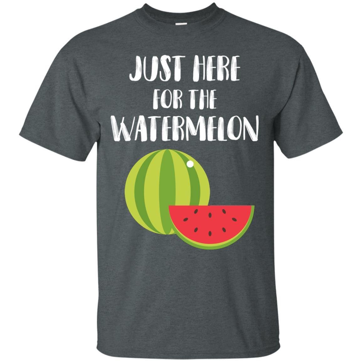 Just Here For The Watermelon Funny Summer Melon Fruit Shirt Dark Heather