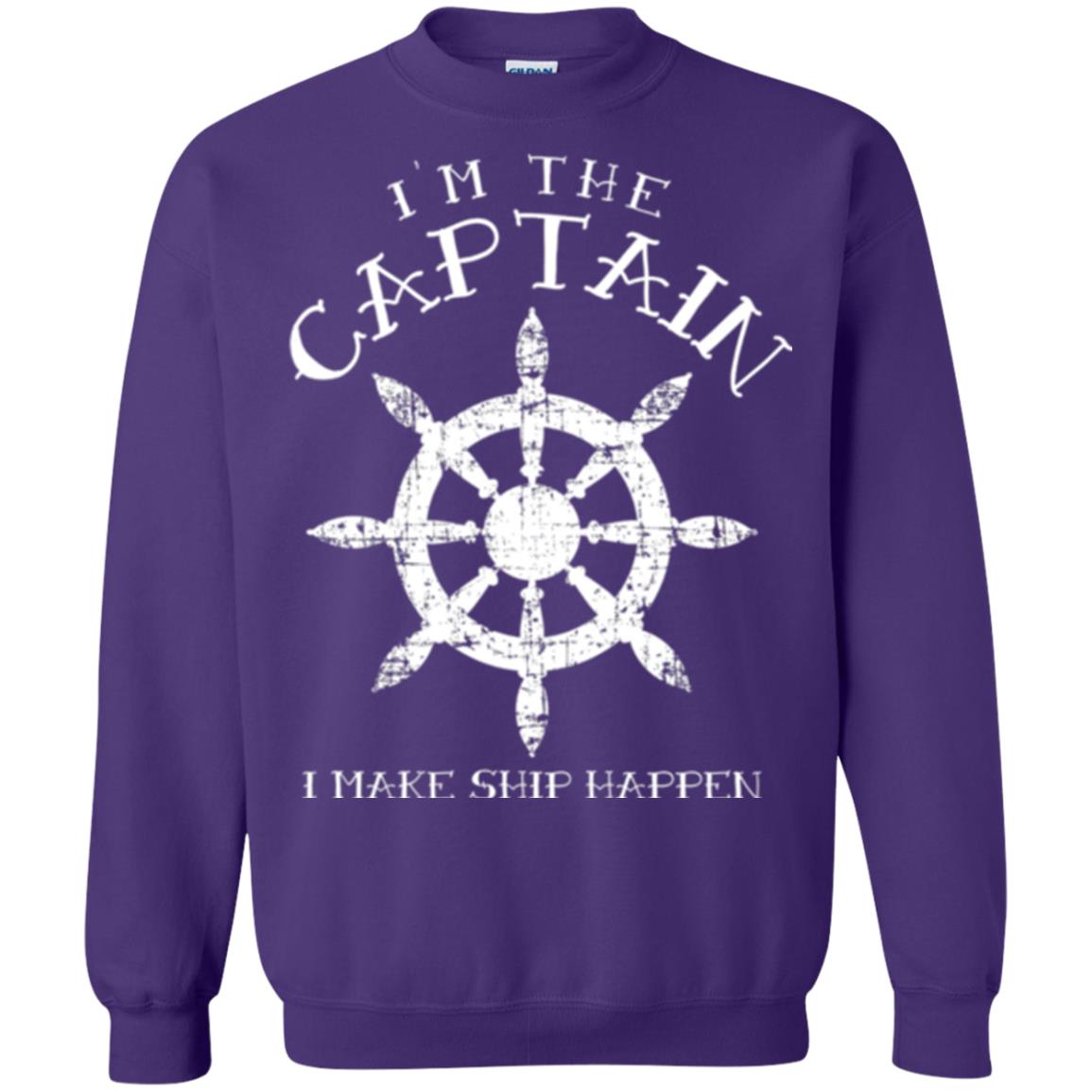 Funny Boating Gift I_m The Captain I Make Ship Happen Shirt Purple