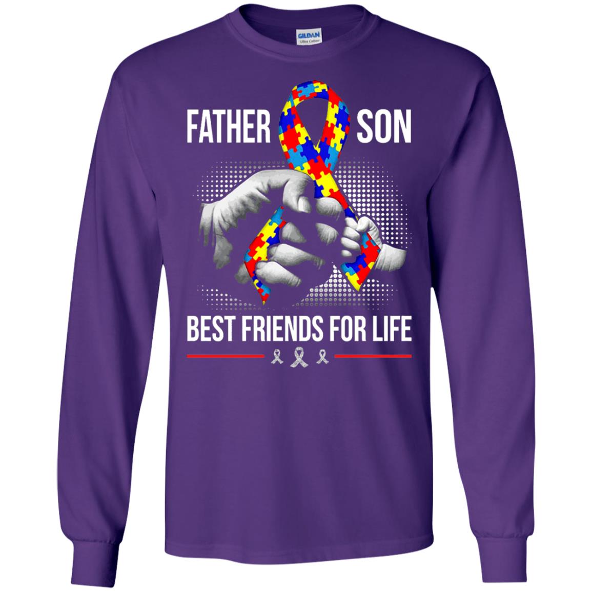 Father And Son Best Friends For Life Autism Awareness T-shirt Purple