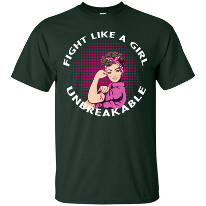 Fight Like A Girl Unbreakable Breast Awareness Shirt Forest
