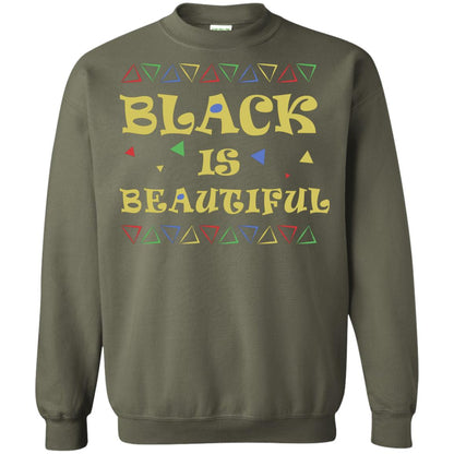 African American T-shirt Black Is Beautiful Military Green