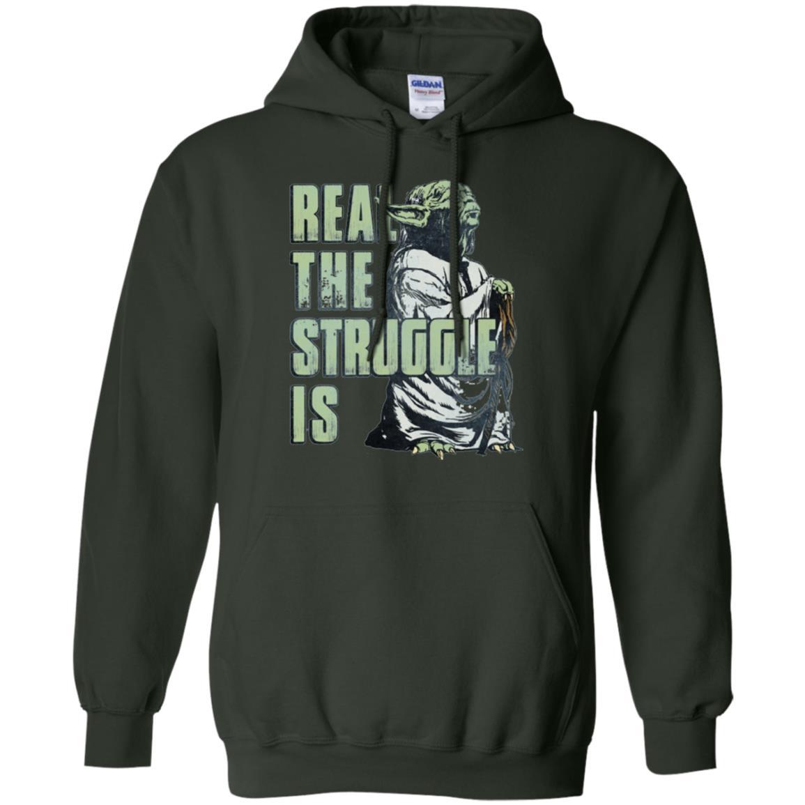 Film T-shirt Star Wars Yoda Real The Struggle Is Graphic Forest Green