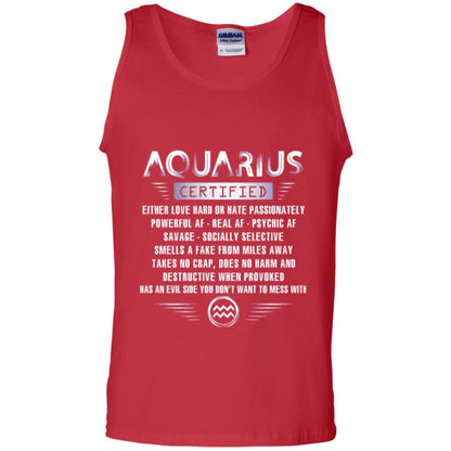 Aquarius Certified Either Love Hard T-shirt Red