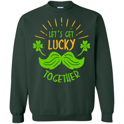 Saint Patrick's Day T-shirt Let's Get Lucky Together Forest Green