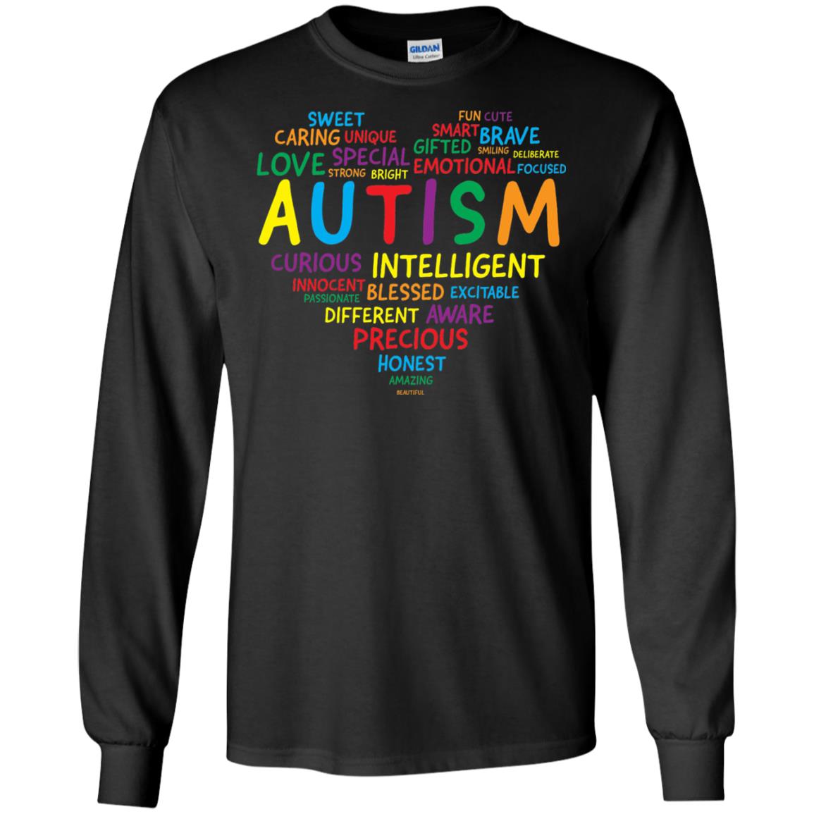 Autism Heart Autism Awareness T-shirt Black