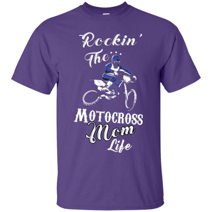 Rocking The Motocross Mom Life Mommy T-shirt Purple
