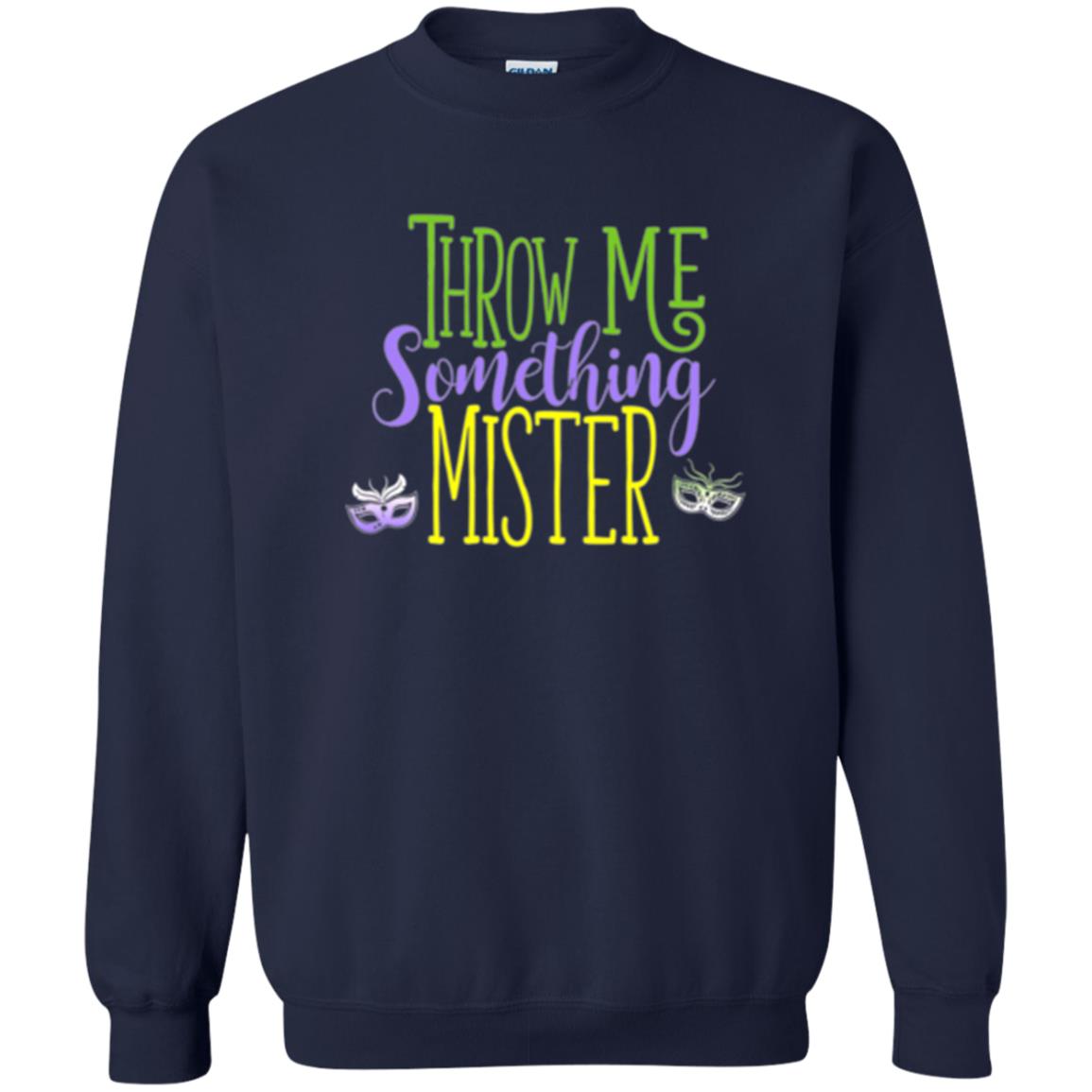 Throw Me Something Mister Mardi Gras T-shirt Navy