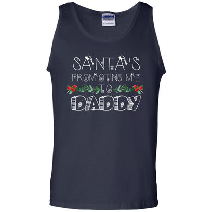Family Christmas T-shirt Santa's Promoting Me To Daddy Navy
