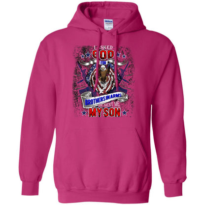 God Sent Me My Veteran Son Daddy T-shirt Heliconia