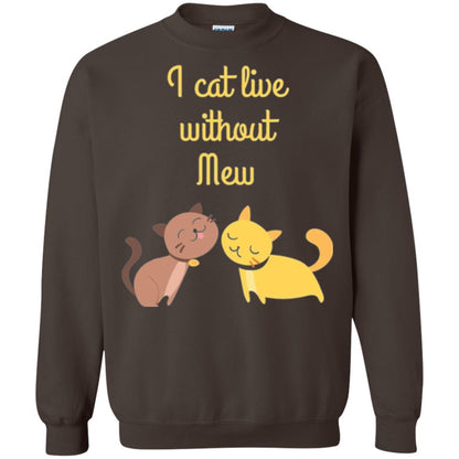 Cat Lover T-shirt I Cat Live Without Mew Dark Chocolate