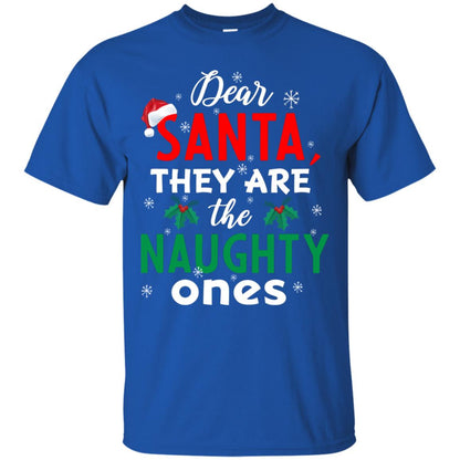 Dear Santa They Are The Naughty Ones Funny X-mas Gift Shirt Royal