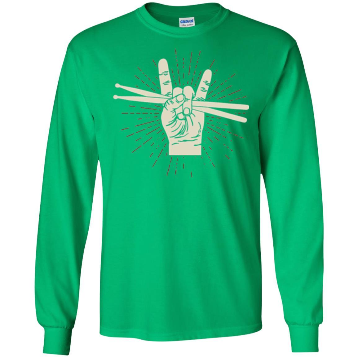 Drummer T-shirt Drumsticks Percussion Rock Irish Green