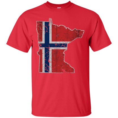 Minnesota Norwegian American Norge Norway Flag T-shirt Red